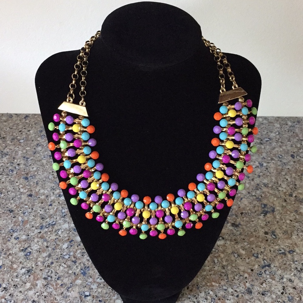 Colorful bead adjustable necklace